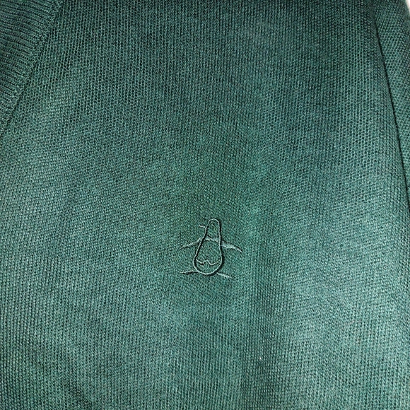 Grand Slam Men's V-Neck Golf Sweater Hunter Green Size M Vintage  80's N… - Picture 4 of 11